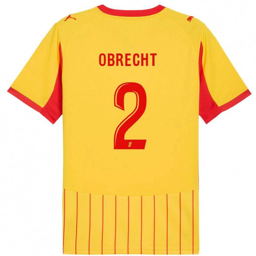 Danxen Män Laura Obrecht #2 Gul Röd Hemmatröja Matchtröjor 2025/26 Tröjor T-Tröja
