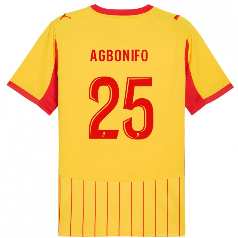 Danxen Män Jeremy Agbonifo #25 Gul Röd Hemmatröja Matchtröjor 2025/26 Tröjor T-Tröja