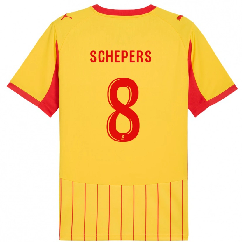 Danxen Män Marie Schepers #8 Gul Röd Hemmatröja Matchtröjor 2025/26 Tröjor T-Tröja