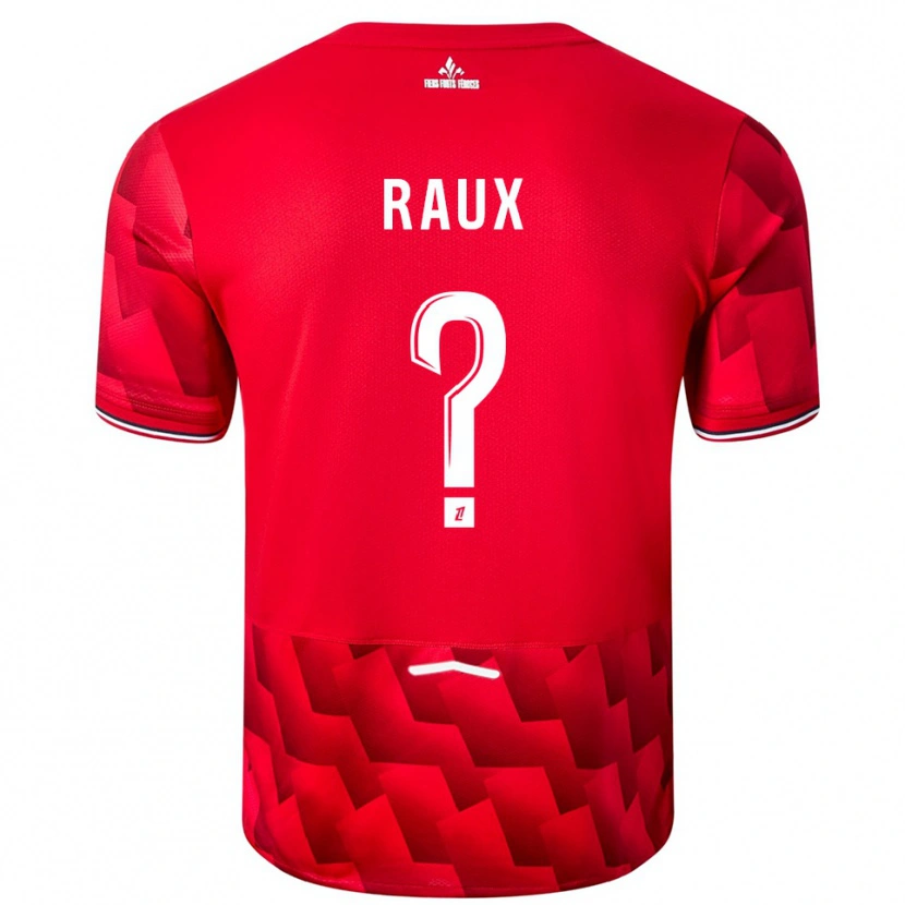 Danxen Män Jules Raux #0 Röd Vit Hemmatröja Matchtröjor 2025/26 Tröjor T-Tröja