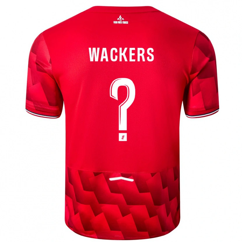 Danxen Män Maxime Wackers #0 Röd Vit Hemmatröja Matchtröjor 2025/26 Tröjor T-Tröja