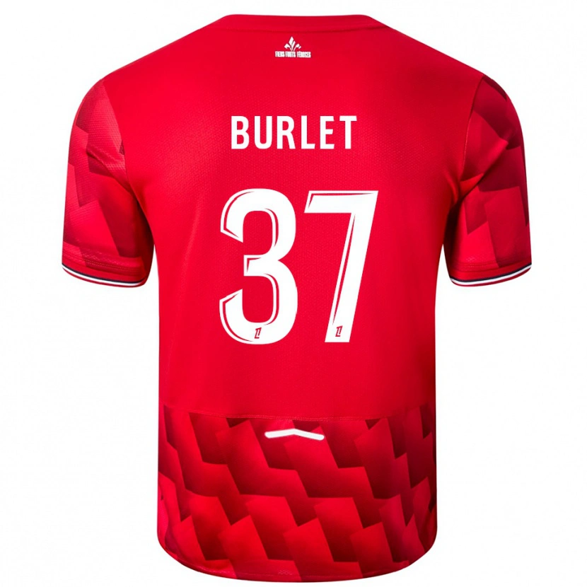 Danxen Män Vincent Burlet #37 Röd Vit Hemmatröja Matchtröjor 2025/26 Tröjor T-Tröja