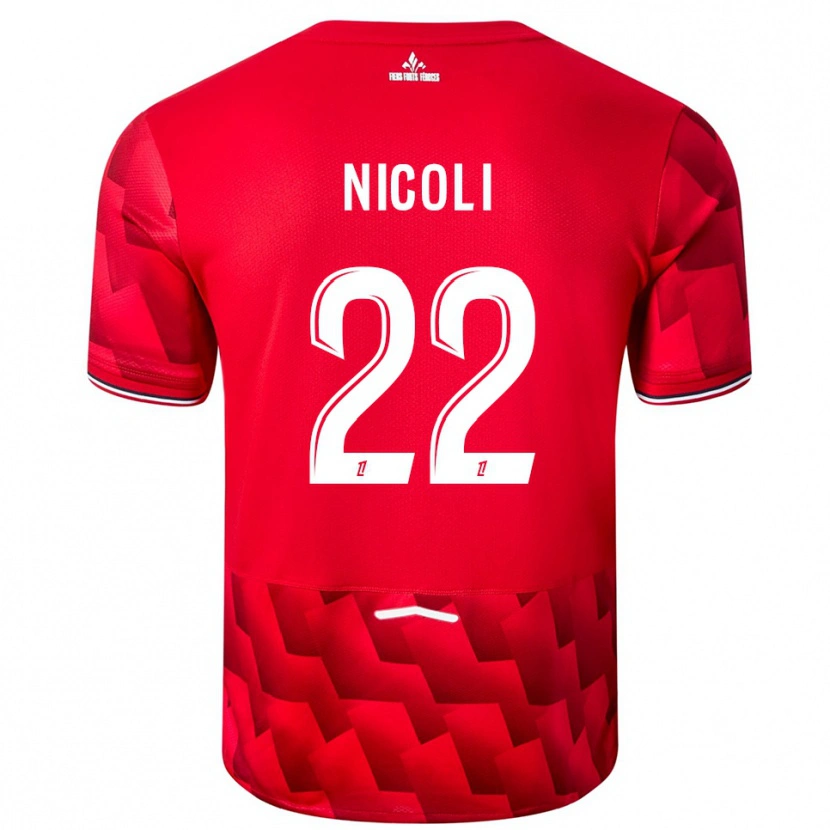 Danxen Män Morgane Nicoli #22 Röd Vit Hemmatröja Matchtröjor 2025/26 Tröjor T-Tröja