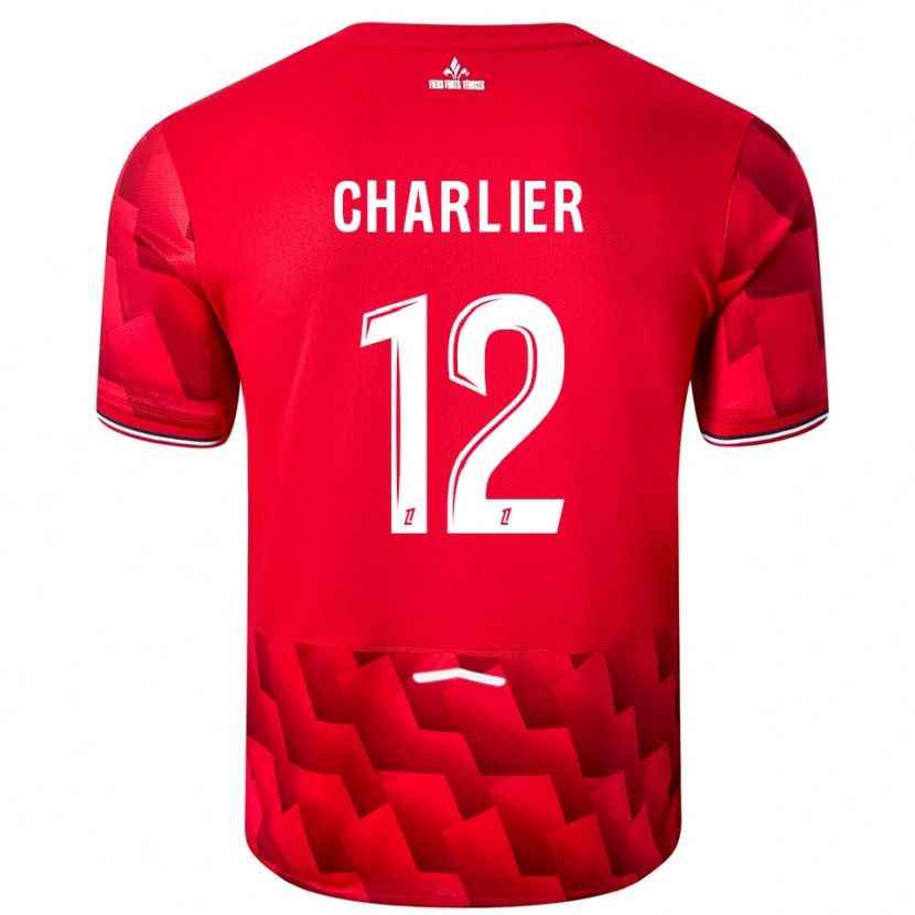 Danxen Män Amaury Charlier #12 Röd Vit Hemmatröja Matchtröjor 2025/26 Tröjor T-Tröja