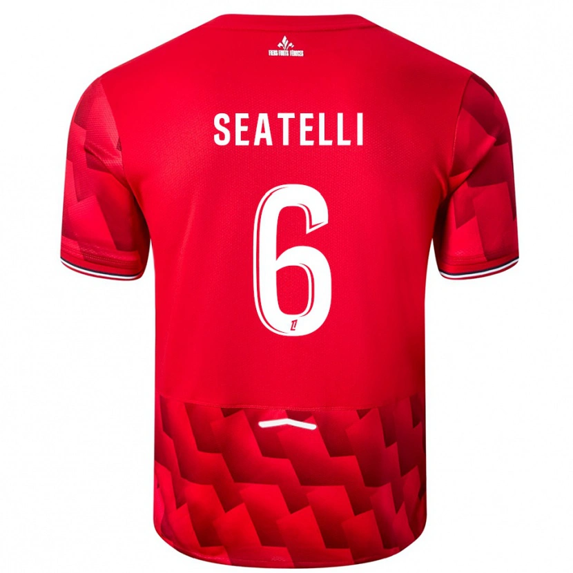 Danxen Män Adrien Seatelli #6 Röd Vit Hemmatröja Matchtröjor 2025/26 Tröjor T-Tröja