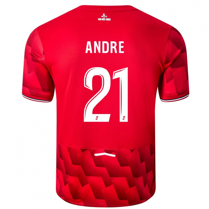 Danxen Män Benjamin André #21 Röd Vit Hemmatröja Matchtröjor 2025/26 Tröjor T-Tröja
