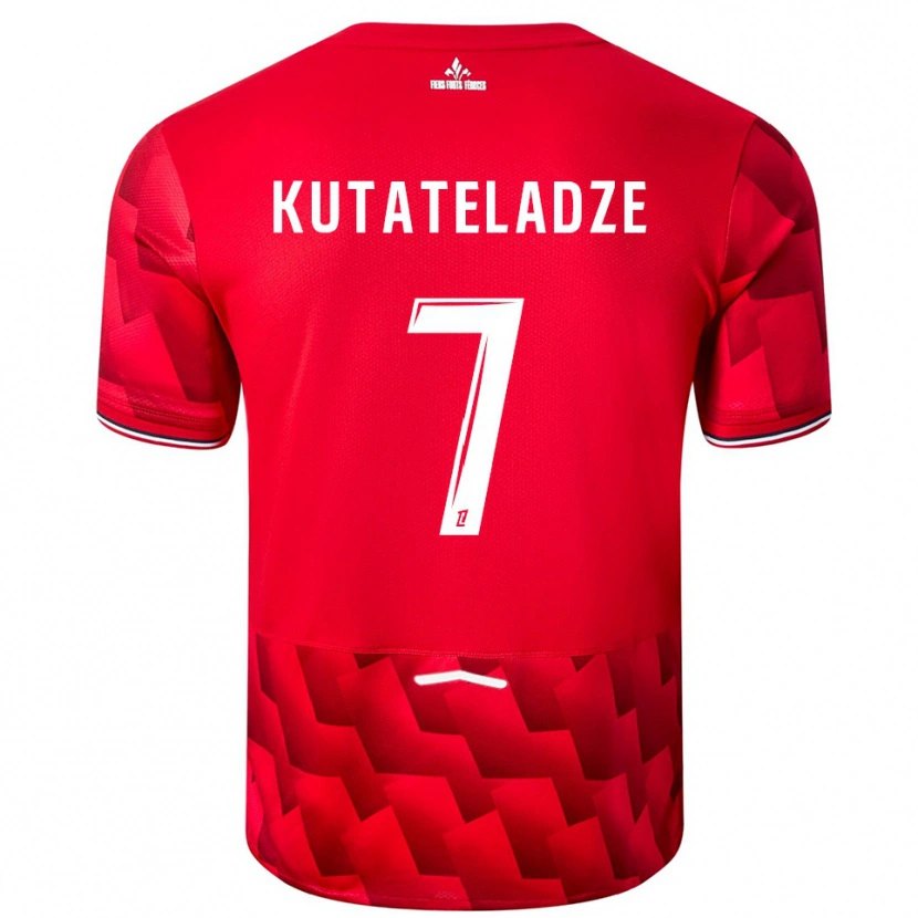 Danxen Män Alexandre Kutateladze #7 Röd Vit Hemmatröja Matchtröjor 2025/26 Tröjor T-Tröja