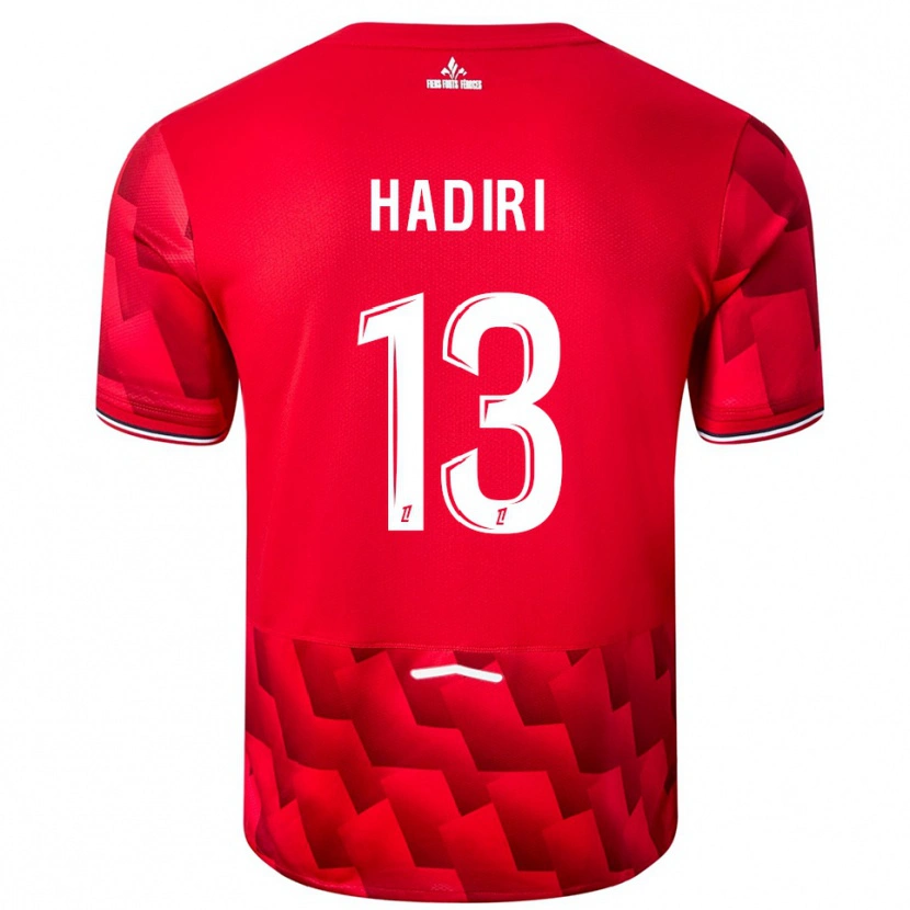 Danxen Män Elias Hadiri #13 Röd Vit Hemmatröja Matchtröjor 2025/26 Tröjor T-Tröja