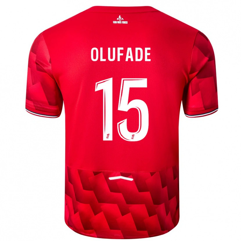 Danxen Män Kingsley Olufade #15 Röd Vit Hemmatröja Matchtröjor 2025/26 Tröjor T-Tröja