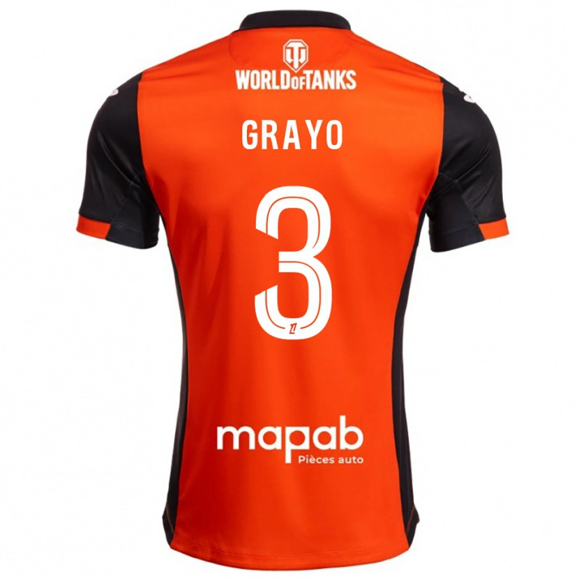 Danxen Män Maïna Grayo #3 Svart Orange Hemmatröja Matchtröjor 2025/26 Tröjor T-Tröja