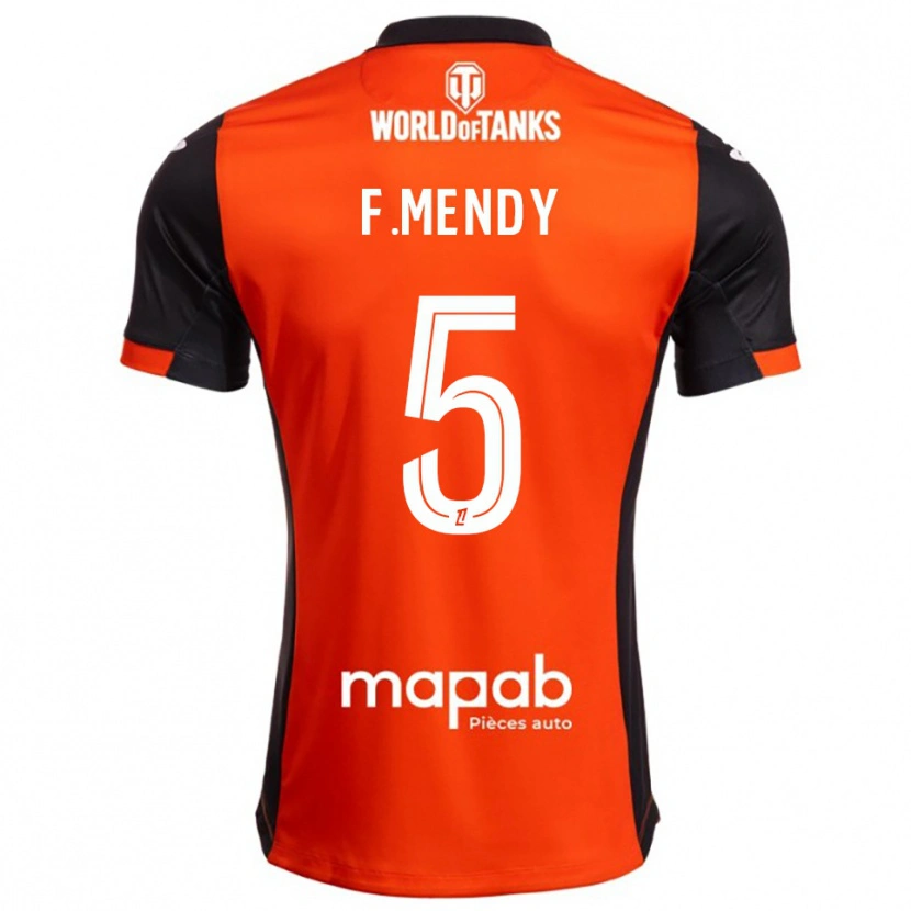 Danxen Män Formose Mendy #5 Svart Orange Hemmatröja Matchtröjor 2025/26 Tröjor T-Tröja