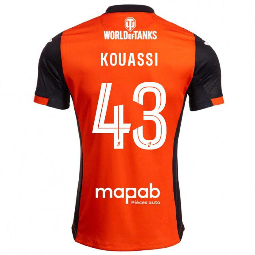 Danxen Män Arsène Kouassi #43 Svart Orange Hemmatröja Matchtröjor 2025/26 Tröjor T-Tröja