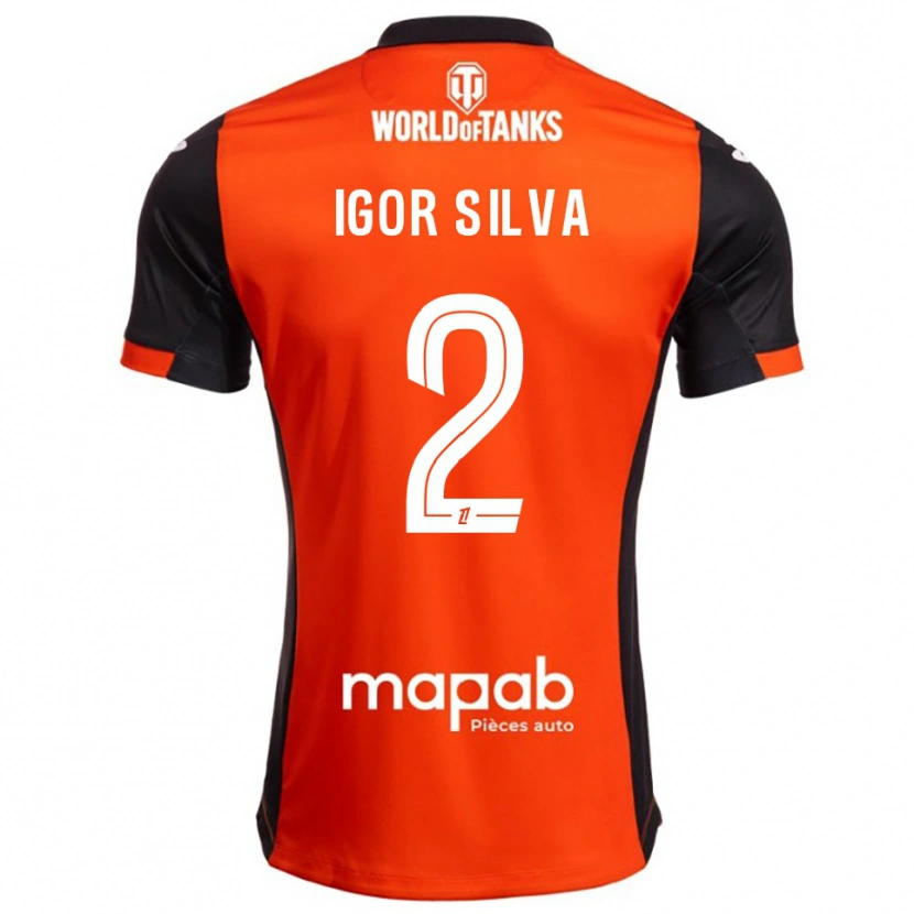 Danxen Män Igor Silva #2 Svart Orange Hemmatröja Matchtröjor 2025/26 Tröjor T-Tröja