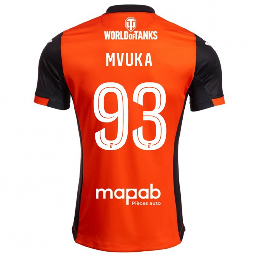 Danxen Män Joel Mvuka #93 Svart Orange Hemmatröja Matchtröjor 2025/26 Tröjor T-Tröja