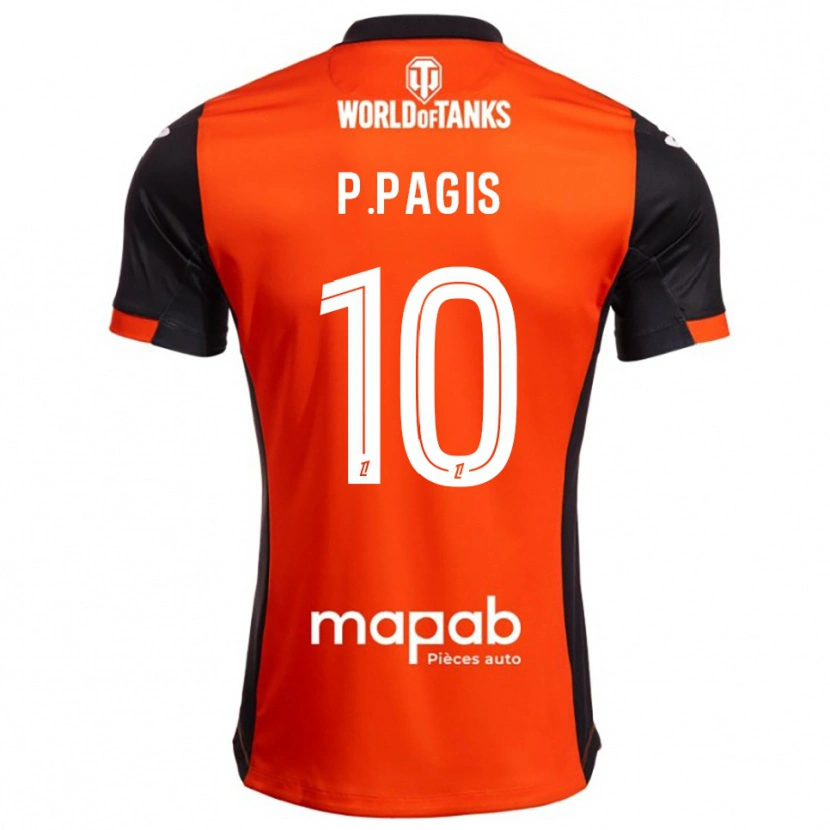 Danxen Män Pablo Pagis #10 Svart Orange Hemmatröja Matchtröjor 2025/26 Tröjor T-Tröja