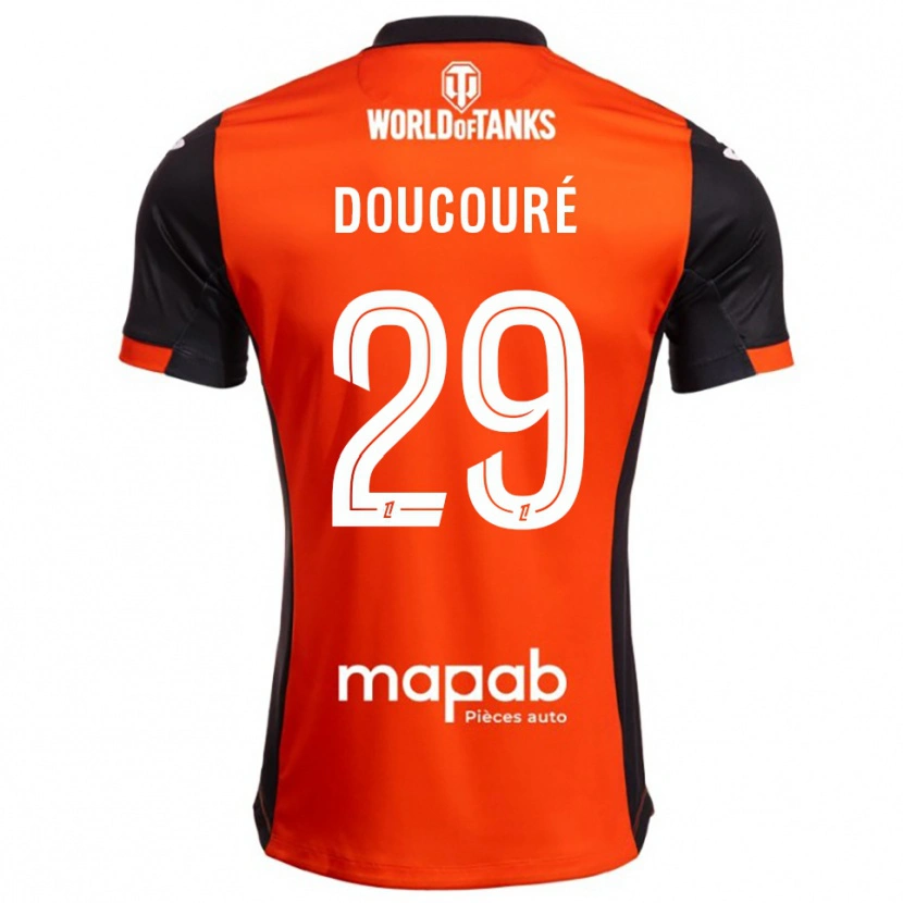 Danxen Män Siriné Doucouré #29 Svart Orange Hemmatröja Matchtröjor 2025/26 Tröjor T-Tröja