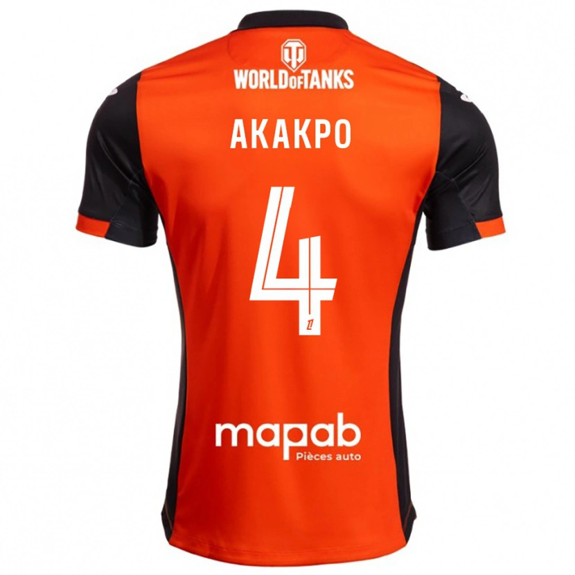 Danxen Män Izak Akakpo #4 Svart Orange Hemmatröja Matchtröjor 2025/26 Tröjor T-Tröja