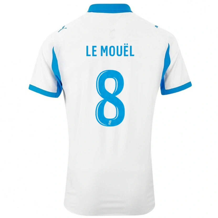 Danxen Män Margaux Le Mouël #8 Vit Himmelsblå Hemmatröja Matchtröjor 2025/26 Tröjor T-Tröja
