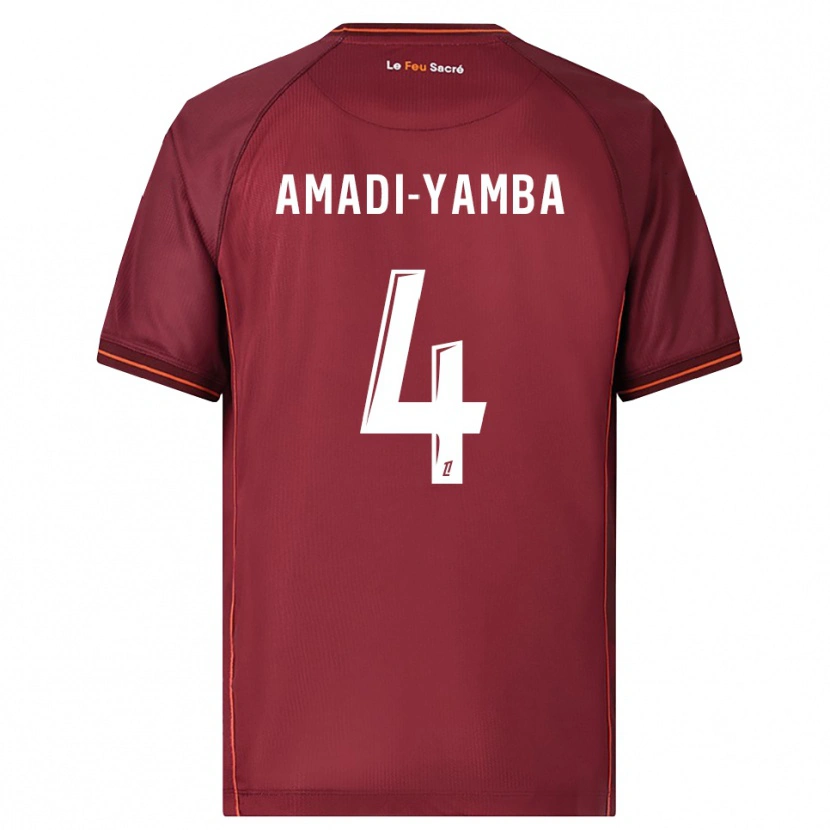 Danxen Män Nelson Amadi-Yamba #4 Bourgogne Vit Hemmatröja Matchtröjor 2025/26 Tröjor T-Tröja