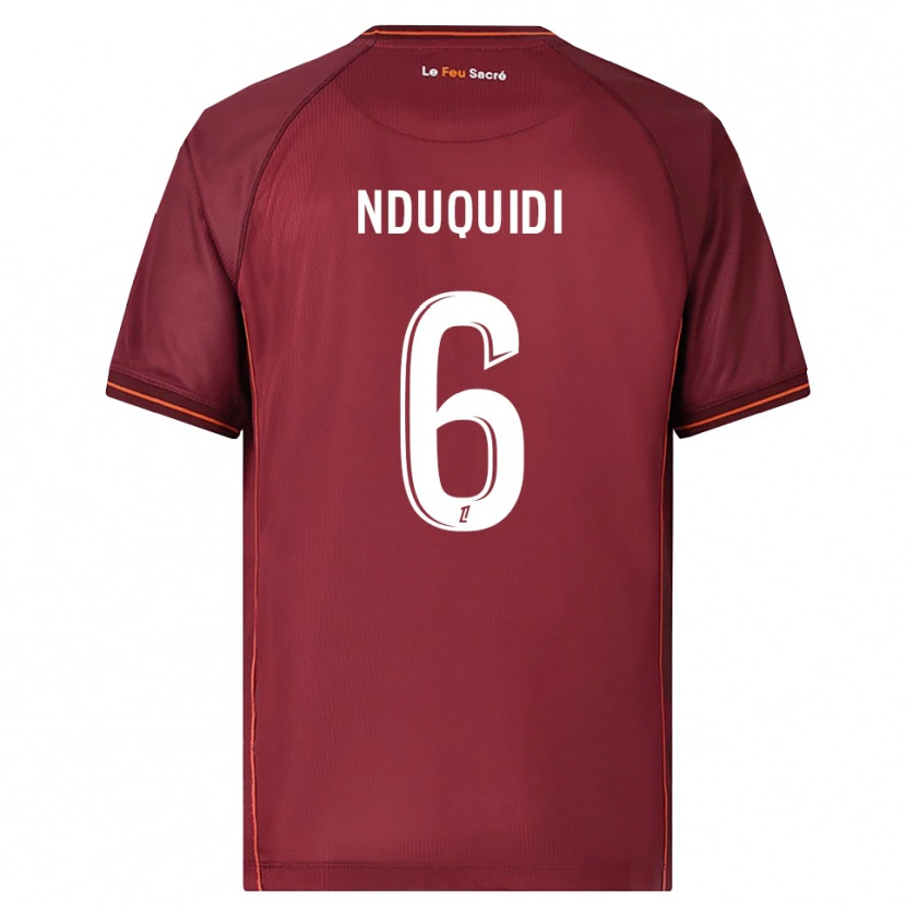 Danxen Män Joseph Nduquidi #6 Bourgogne Vit Hemmatröja Matchtröjor 2025/26 Tröjor T-Tröja
