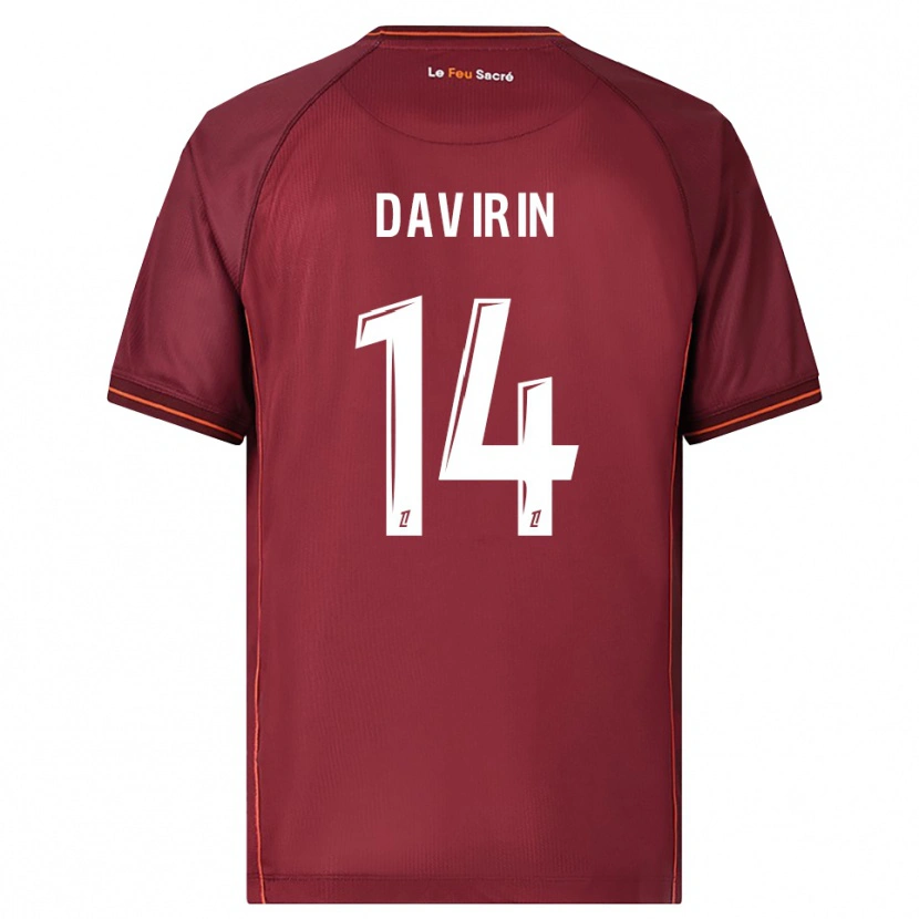 Danxen Män Pierre-Alexandre Davirin #14 Bourgogne Vit Hemmatröja Matchtröjor 2025/26 Tröjor T-Tröja