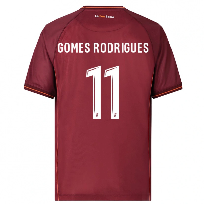 Danxen Män Jess Gomes Rodrigues #11 Bourgogne Vit Hemmatröja Matchtröjor 2025/26 Tröjor T-Tröja