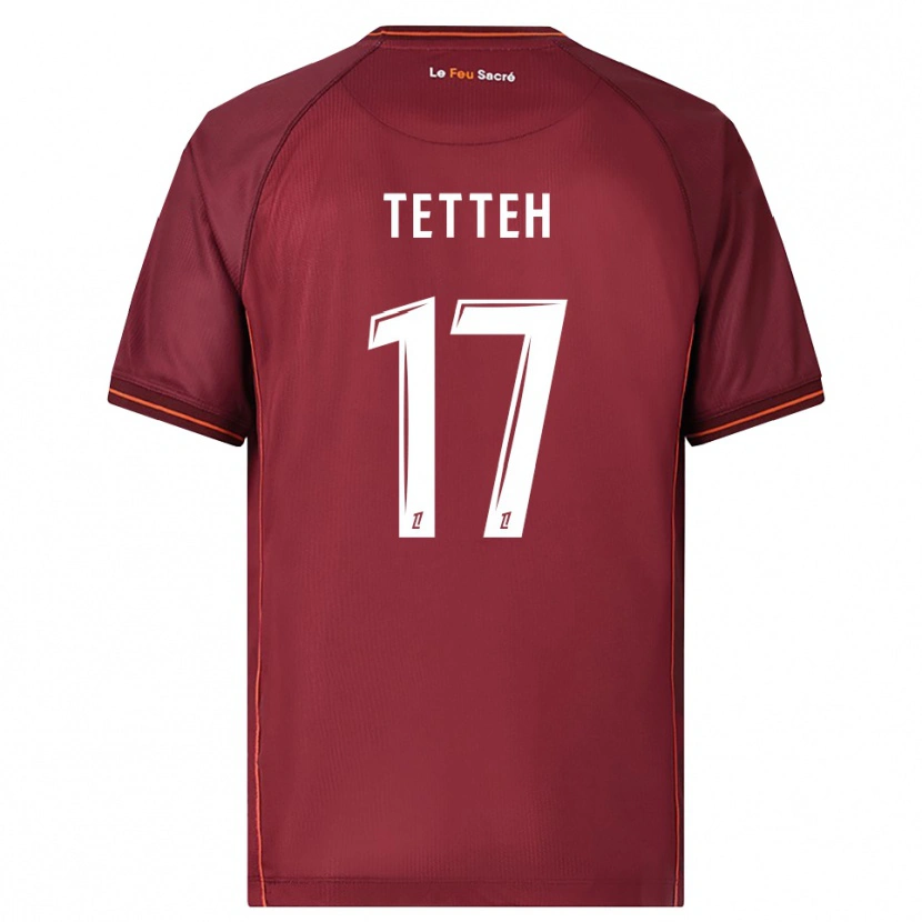 Danxen Män Benjamin Tetteh #17 Bourgogne Vit Hemmatröja Matchtröjor 2025/26 Tröjor T-Tröja