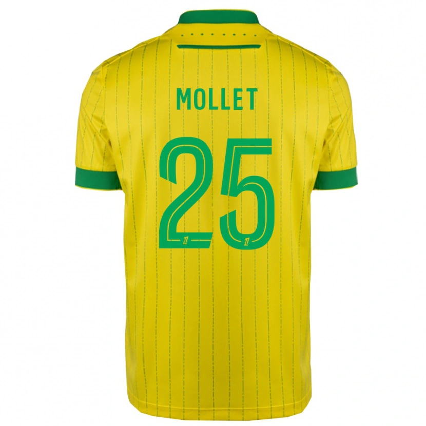 Danxen Män Florent Mollet #25 Gul Grön Hemmatröja Matchtröjor 2025/26 Tröjor T-Tröja