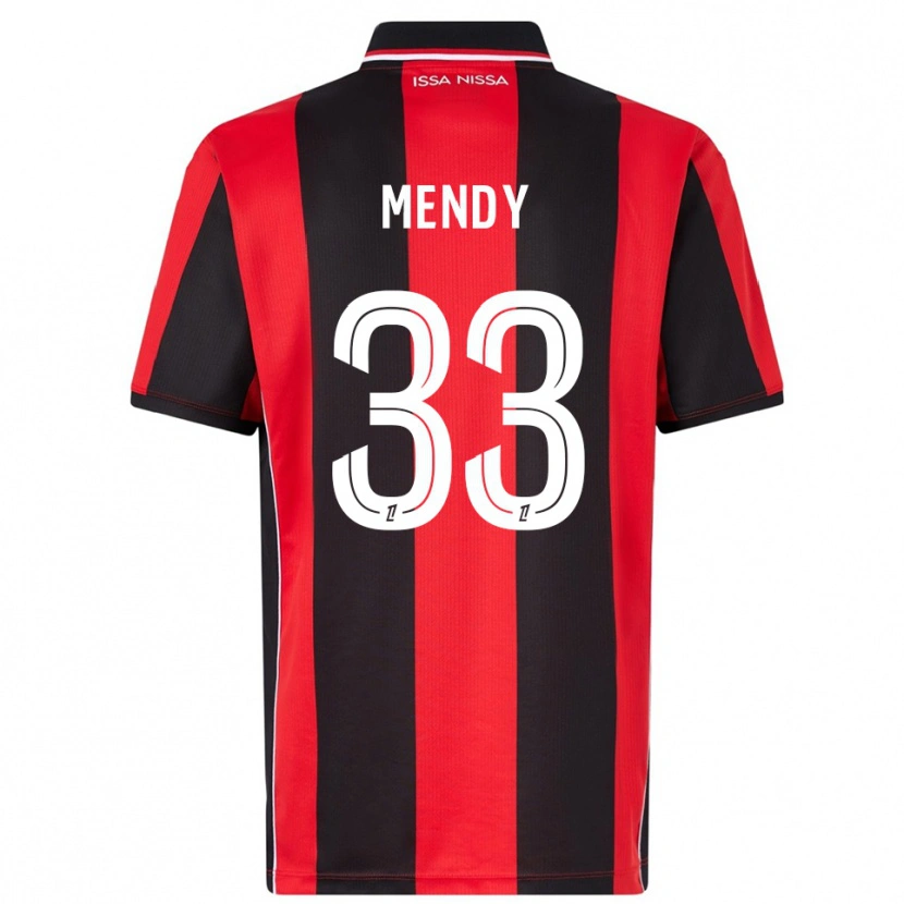 Danxen Män Antoine Mendy #33 Röd Svart Hemmatröja Matchtröjor 2025/26 Tröjor T-Tröja