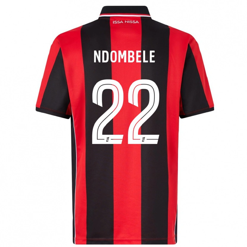 Danxen Män Tanguy Ndombélé #22 Röd Svart Hemmatröja Matchtröjor 2025/26 Tröjor T-Tröja
