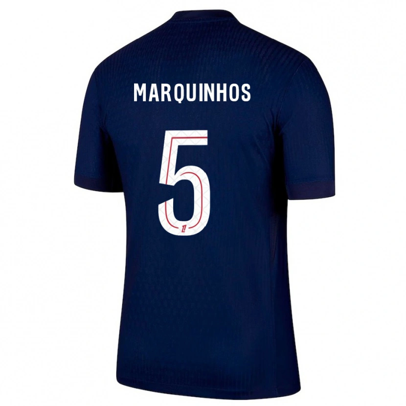 Danxen Män Marquinhos #5 Marinblå Röd Hemmatröja Matchtröjor 2025/26 Tröjor T-Tröja