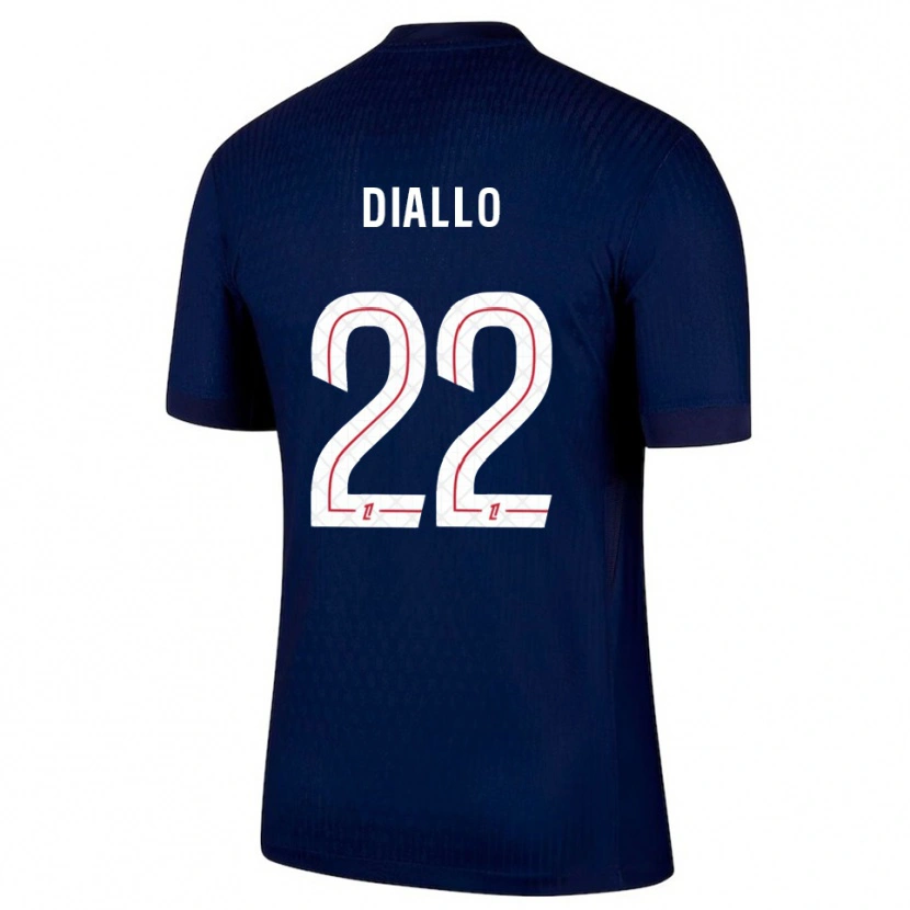 Danxen Män Abdou Diallo #22 Marinblå Röd Hemmatröja Matchtröjor 2025/26 Tröjor T-Tröja