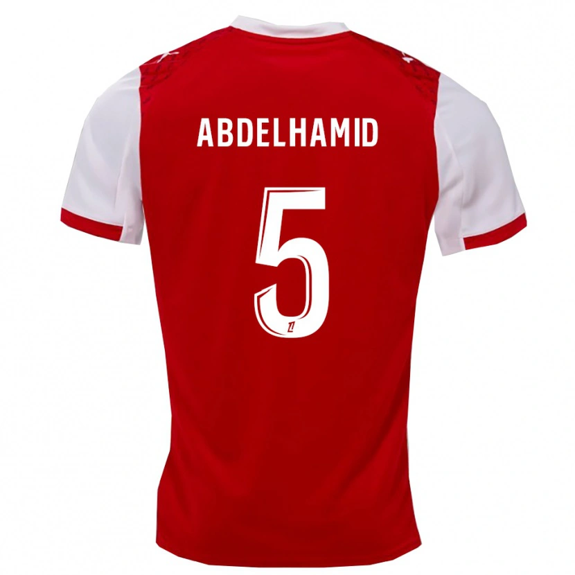Danxen Män Yunis Abdelhamid #5 Röd Vit Hemmatröja Matchtröjor 2025/26 Tröjor T-Tröja