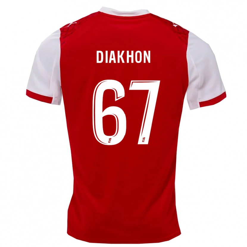 Danxen Män Mamadou Diakhon #67 Röd Vit Hemmatröja Matchtröjor 2025/26 Tröjor T-Tröja