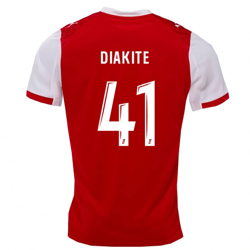 Danxen Män Ibrahim Diakité #41 Röd Vit Hemmatröja Matchtröjor 2025/26 Tröjor T-Tröja