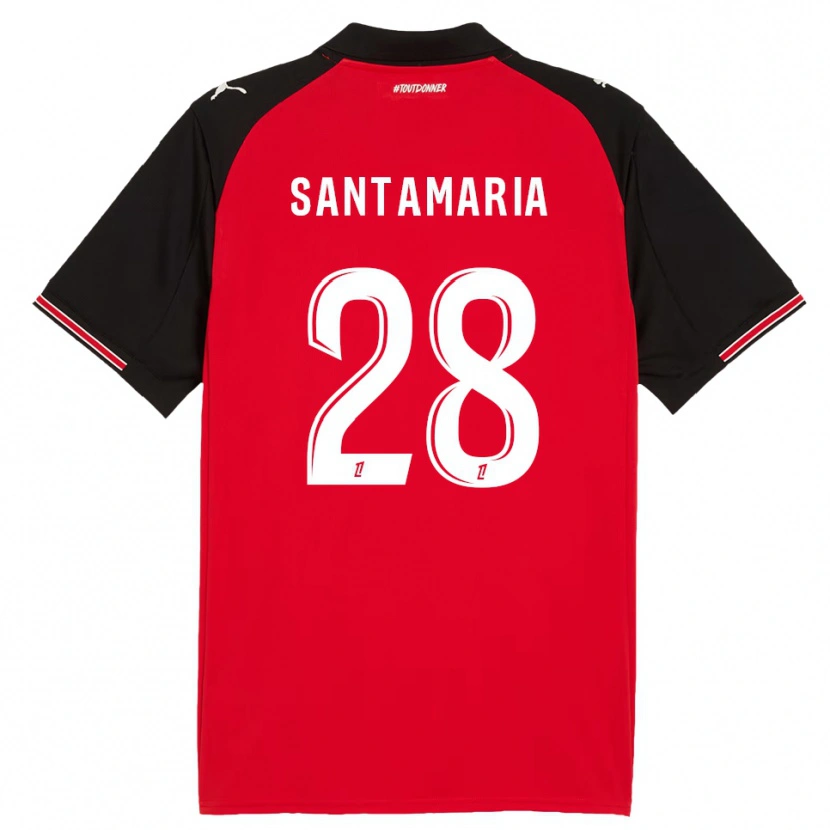 Danxen Män Baptiste Santamaria #28 Röd Svart Hemmatröja Matchtröjor 2025/26 Tröjor T-Tröja
