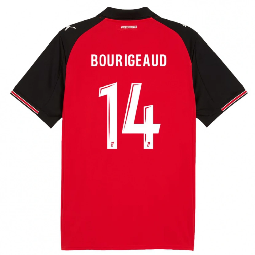 Danxen Män Benjamin Bourigeaud #14 Röd Svart Hemmatröja Matchtröjor 2025/26 Tröjor T-Tröja