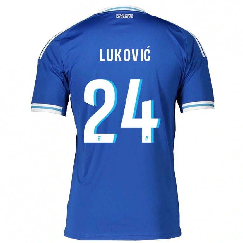 Danxen Män Milos Lukovic #24 Blå Vit Hemmatröja Matchtröjor 2025/26 Tröjor T-Tröja