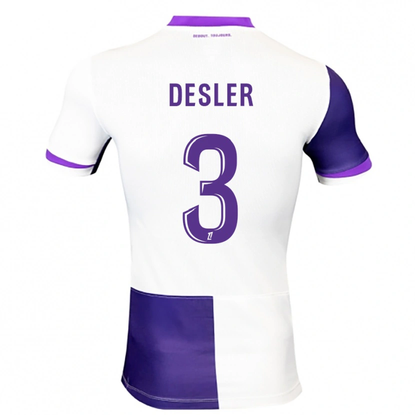 Danxen Män Mikkel Desler #3 Lila Vit Hemmatröja Matchtröjor 2025/26 Tröjor T-Tröja
