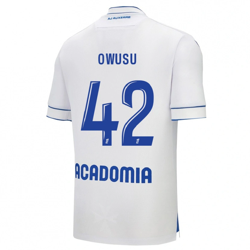 Danxen Män Elisha Owusu #42 Vit Blå Hemmatröja Matchtröjor 2025/26 Tröjor T-Tröja