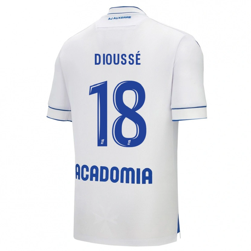Danxen Män Assane Dioussé #18 Vit Blå Hemmatröja Matchtröjor 2025/26 Tröjor T-Tröja