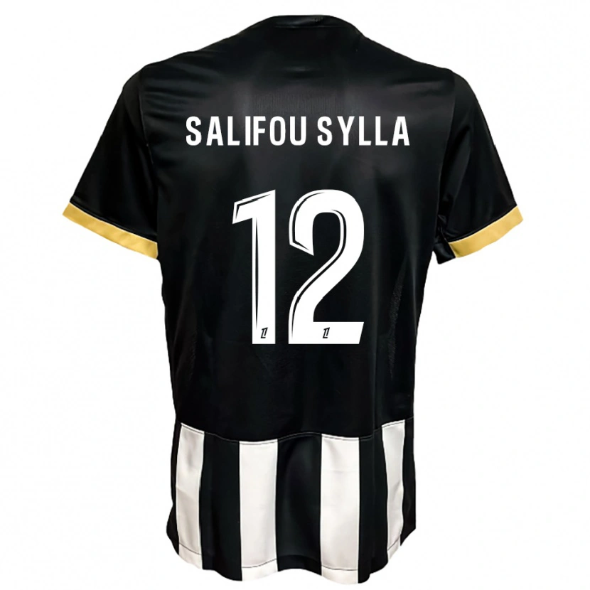 Danxen Män Salifou Sylla #12 Svart Vit Hemmatröja Matchtröjor 2025/26 Tröjor T-Tröja