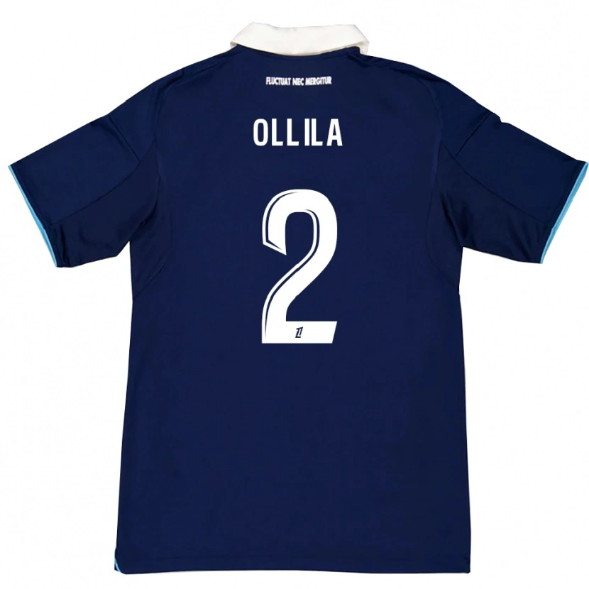 Danxen Män Tuomas Ollila #2 Mörkblå Vit Hemmatröja Matchtröjor 2025/26 Tröjor T-Tröja