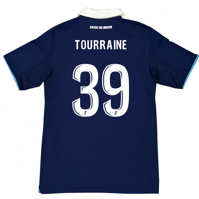 Danxen Män Mathys Tourraine #39 Mörkblå Vit Hemmatröja Matchtröjor 2025/26 Tröjor T-Tröja