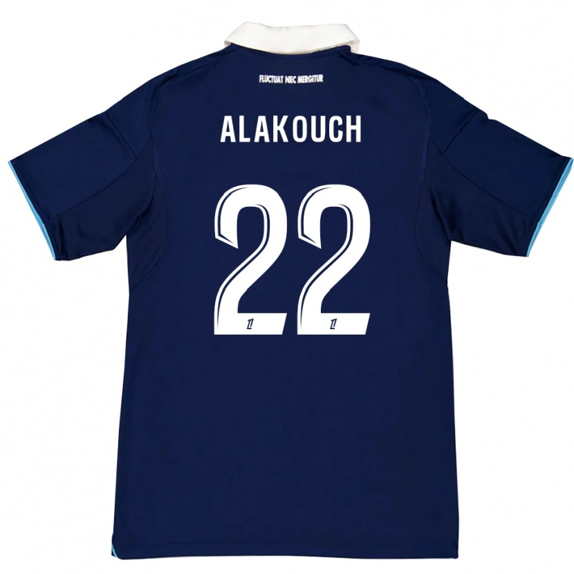 Danxen Män Sofiane Alakouch #22 Mörkblå Vit Hemmatröja Matchtröjor 2025/26 Tröjor T-Tröja