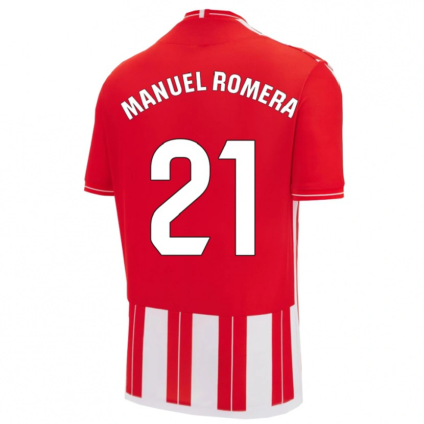 Danxen Män José Manuel Romera #21 Röd Vit Hemmatröja Matchtröjor 2025/26 Tröjor T-Tröja