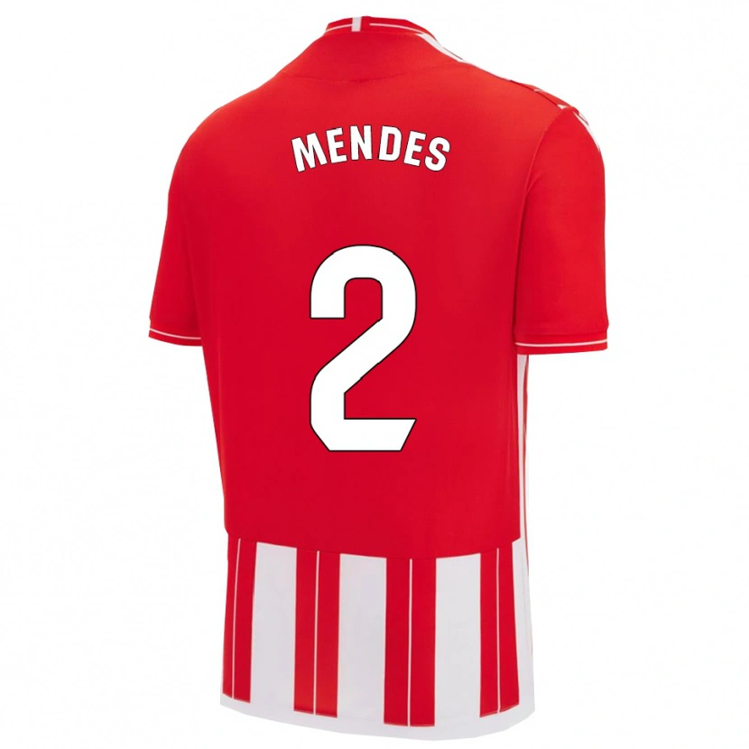 Danxen Män Houboulang Mendes #2 Röd Vit Hemmatröja Matchtröjor 2025/26 Tröjor T-Tröja