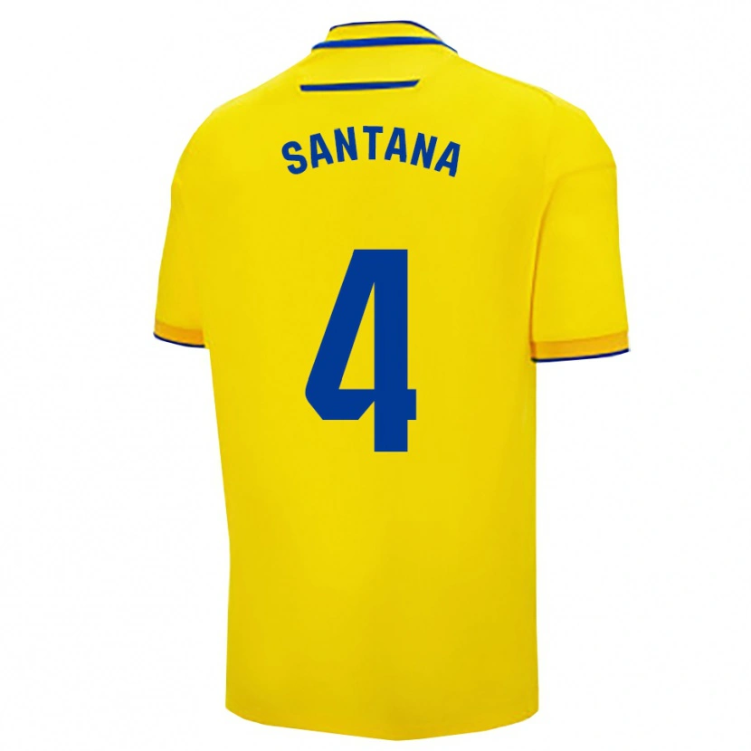 Danxen Män María Del Carmen Santana Vázquez #4 Gul Marinblå Hemmatröja Matchtröjor 2025/26 Tröjor T-Tröja