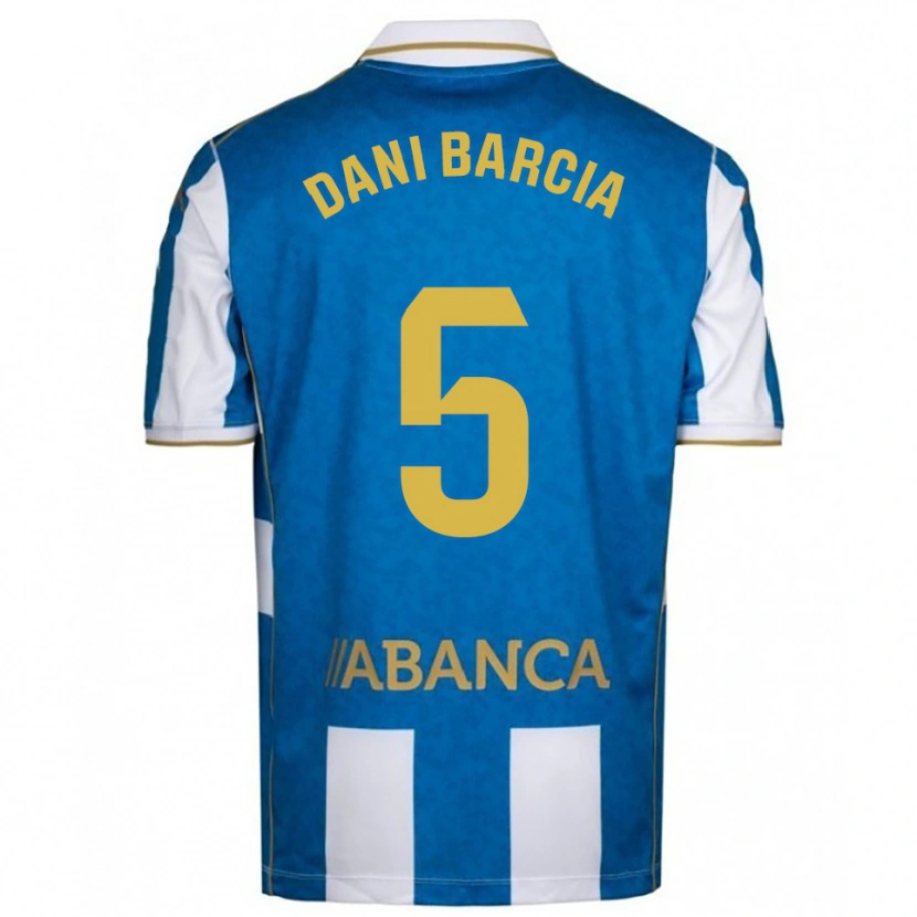 Danxen Män Dani Barcia #5 Vit Blå Hemmatröja Matchtröjor 2025/26 Tröjor T-Tröja