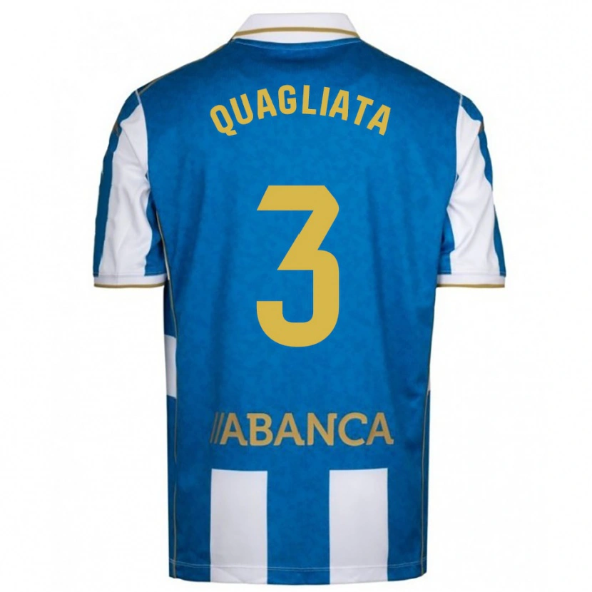 Danxen Män Giacomo Quagliata #3 Vit Blå Hemmatröja Matchtröjor 2025/26 Tröjor T-Tröja